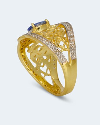 Ring mit Tansanit AAAA + Zirkonen