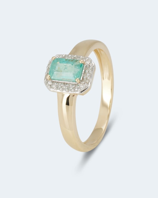 Produktabbildung für Ring mit Sambia Smaragd & Diamanten