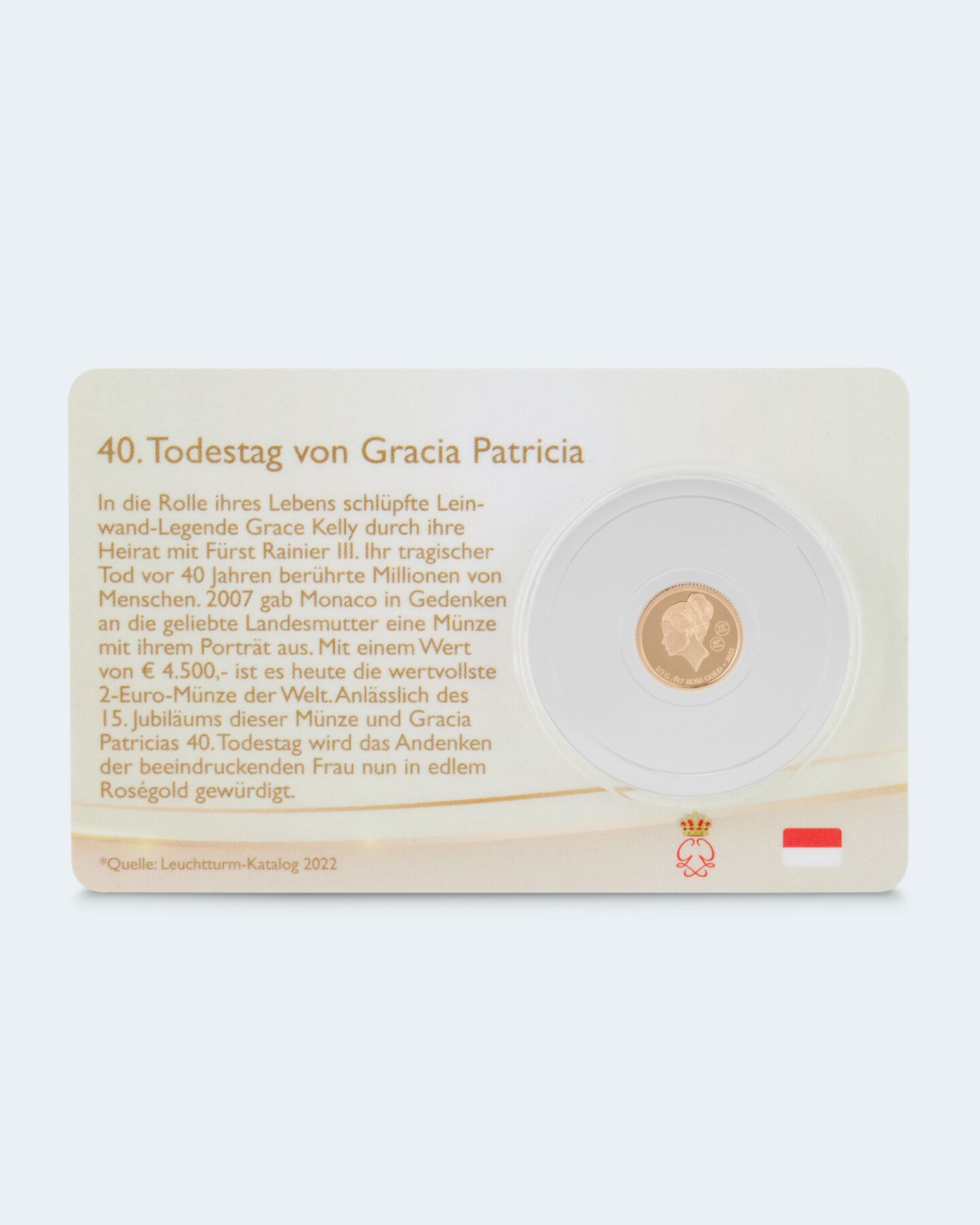 Produktabbildung für Roségoldmünze Grace Kelly