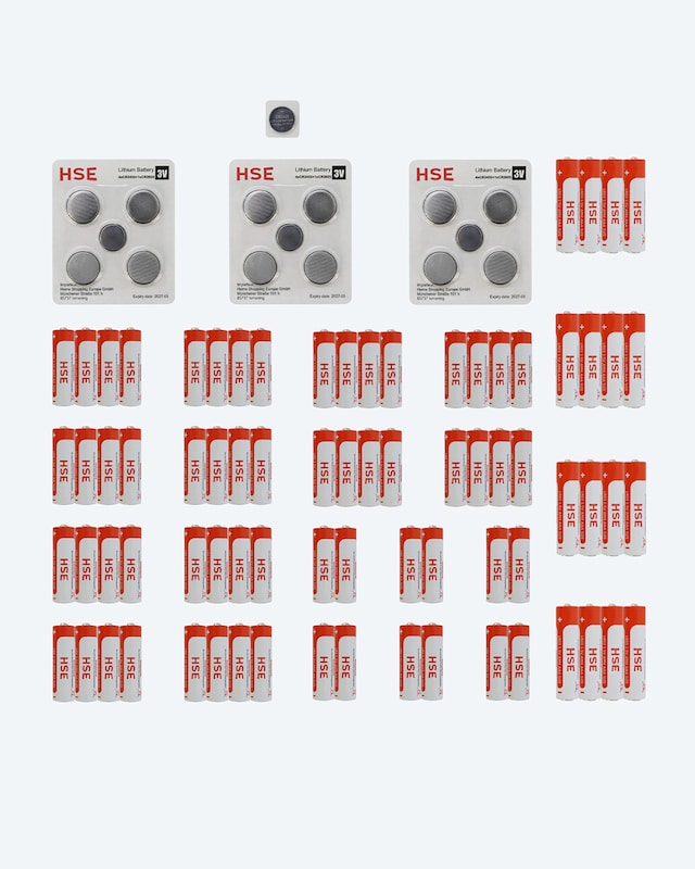 92tlg. Batterienset: AA,AAA,CR2450, CR20