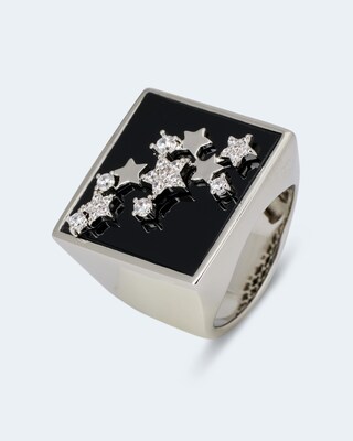 Ring mit Glasstein und Zirkonia