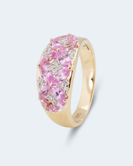 Produktabbildung für Ring mit Pink-Saphir und Brillant