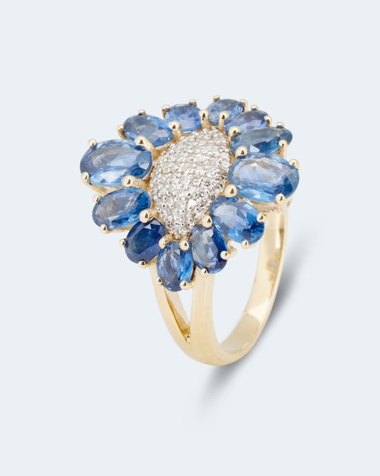 Produktabbildung für Ring mit Saphiren und Diamanten