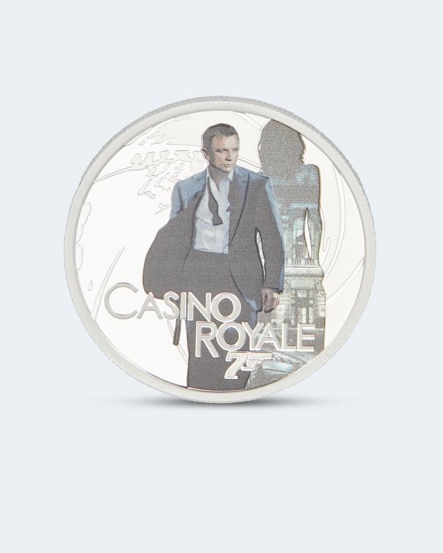 Silberfarbmünze James Bond "Casino Royale" 2022