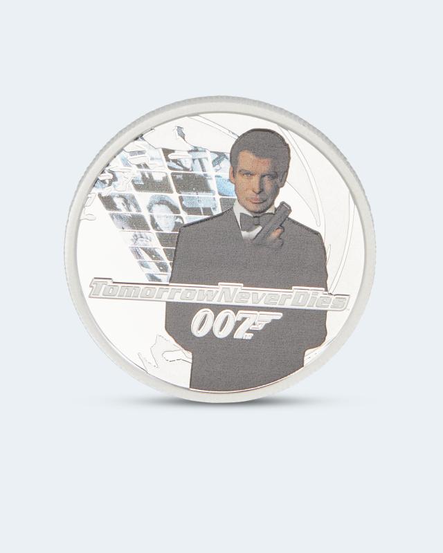 Silberfarbmünze James Bond "Tomorrow" 2022