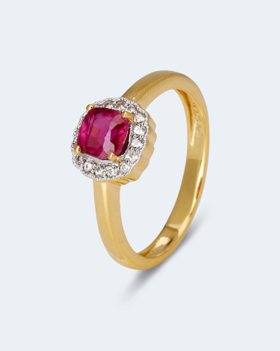 Produktabbildung für Ring mit Sambia Rubin und Zirkon