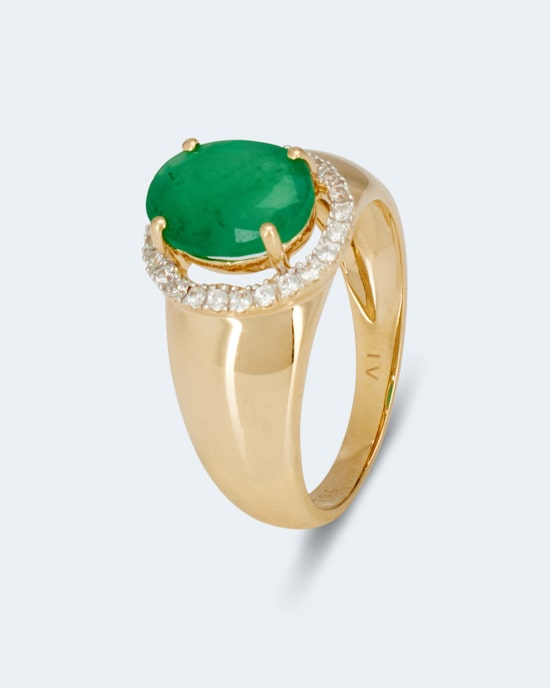 Produktabbildung für Ring mit Smaragd & Zirkonen