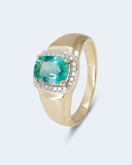 Produktabbildung für Ring mit Sambia Smaragd und Diamant