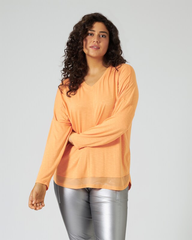 Shirt mit Mesh-Besatz