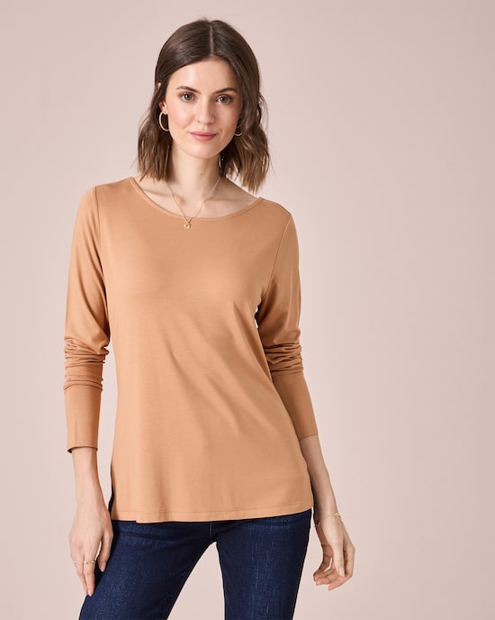 Produktabbildung für Shirt mit U-Boot-Ausschnitt