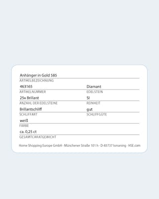Produktabbildung 3 für Brillant-Anhänger mit 0,25 Karat