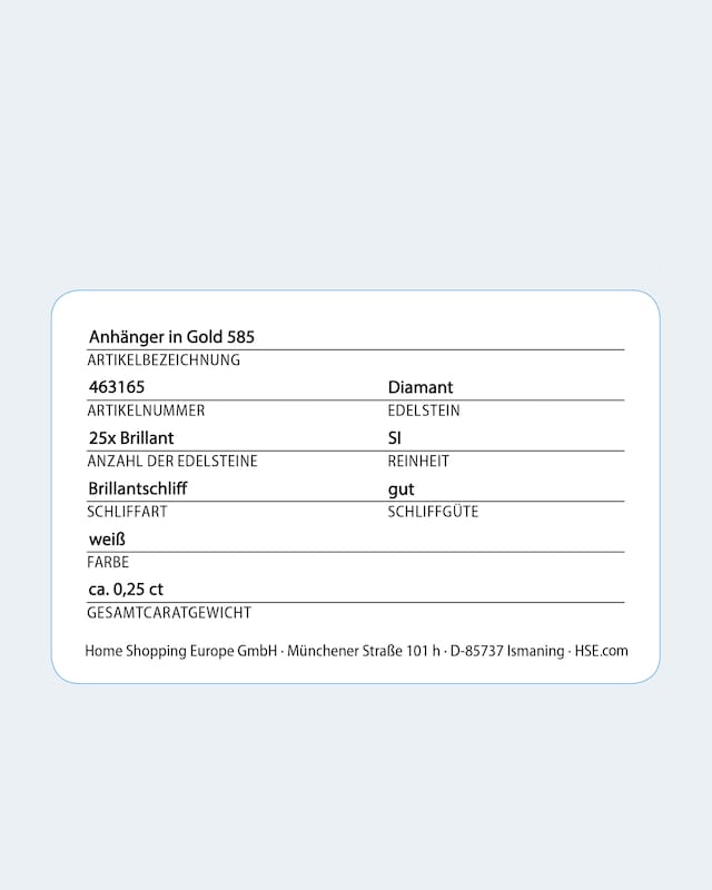 Brillant-Anhänger mit 0,25 Karat