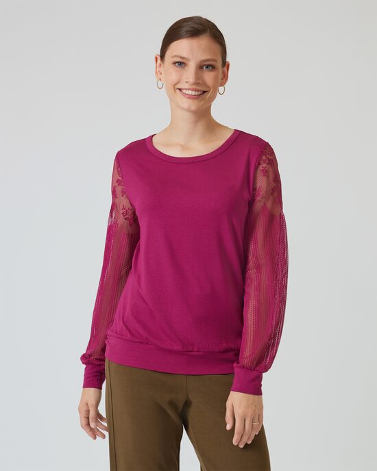 Produktabbildung für Shirt mit Spitzenärmel