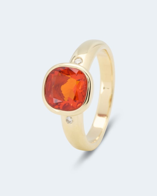 Produktabbildung für Ring mit Feueropal & Brillanten