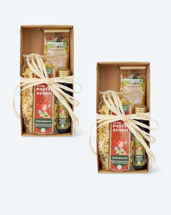Produktabbildung für Bio-Nudeln mit Gewürzmischung & Gewürzöl