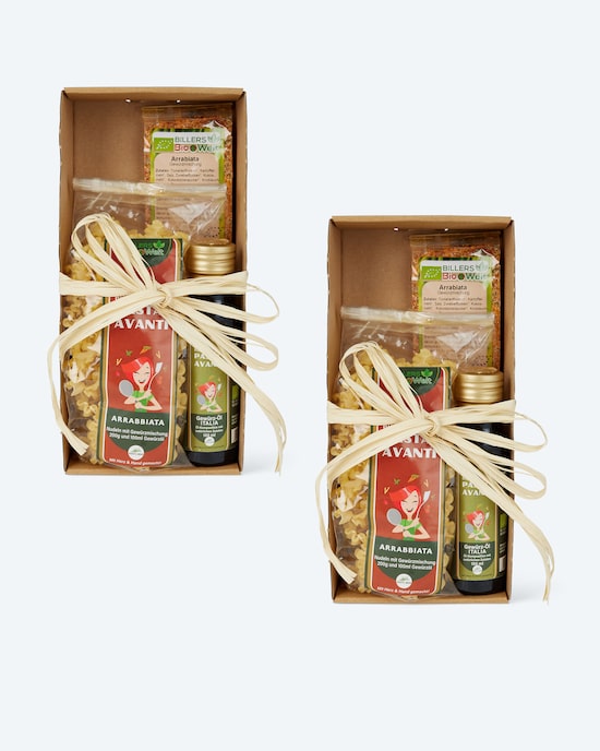 Produktabbildung für Bio-Nudeln mit Gewürzmischung & Gewürzöl