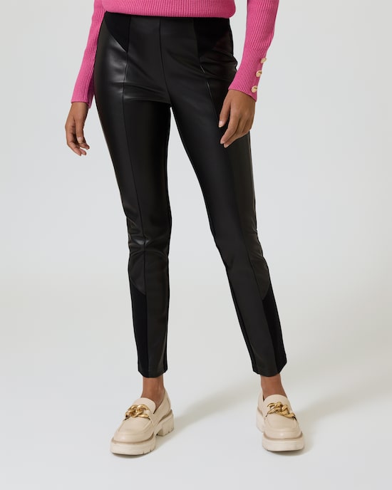 Produktabbildung für Ponte-Hose mit Leder-Imitat