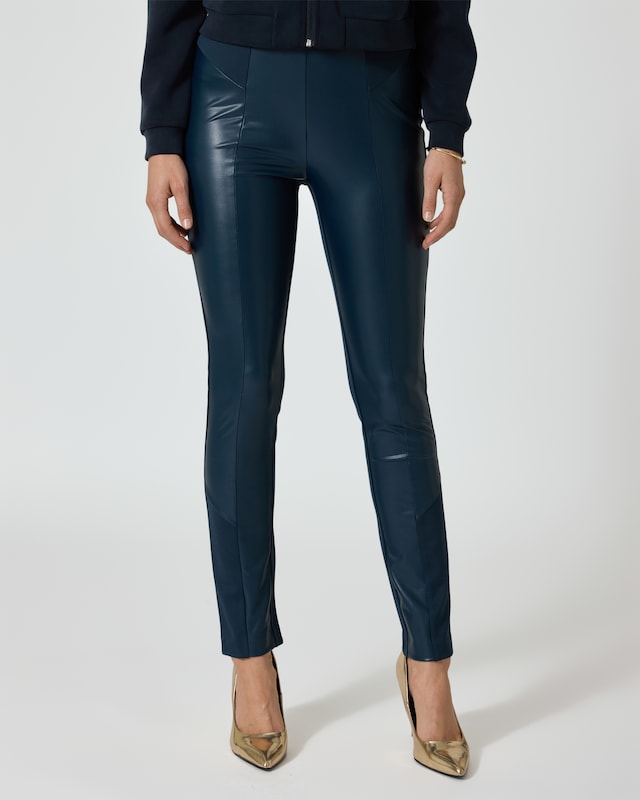 Ponte-Hose mit Leder-Imitat