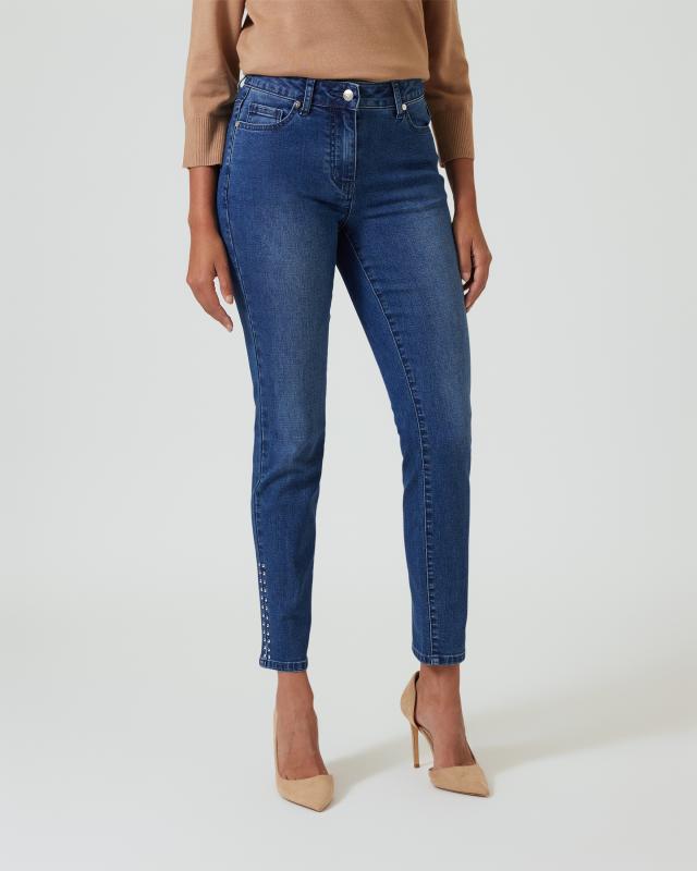 5-Pocket-Jeans mit Nieten am Saum