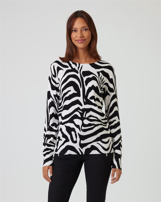 Produktabbildung für Pullover mit Zebradruck