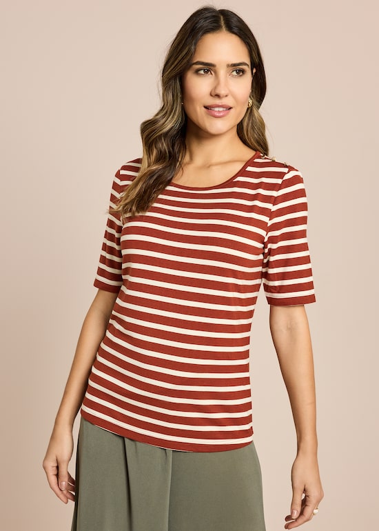 Produktabbildung für Streifenshirt mit Schmuckknöpfen