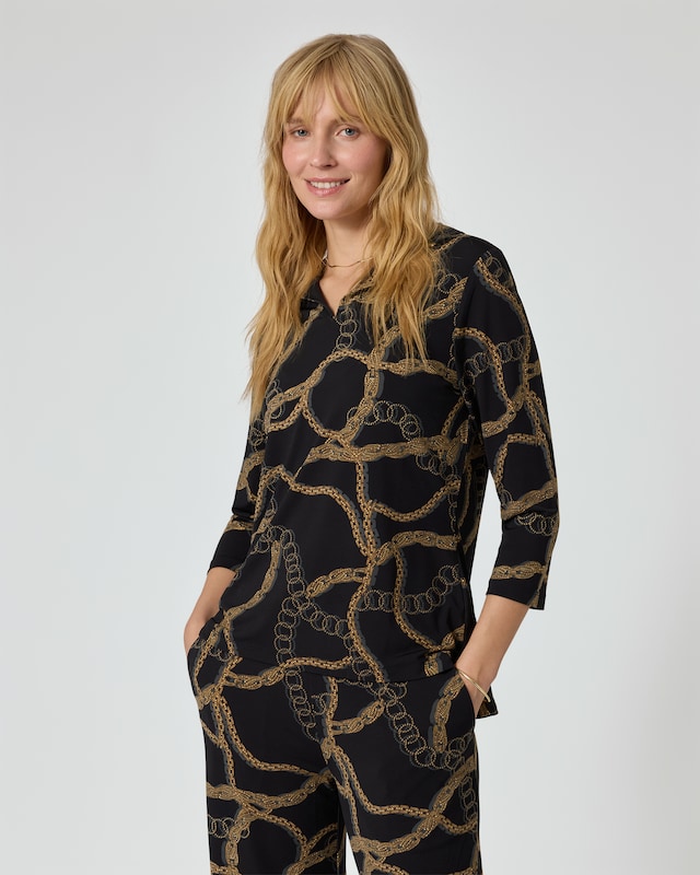 Blusenshirt "Woman Deluxe" mit Kettenprint