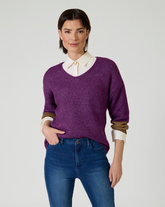 Produktabbildung für Pullover mit Colorblock-Ärmeln