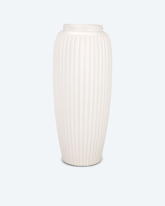 Produktabbildung für Keramik-Vase, geriffelt