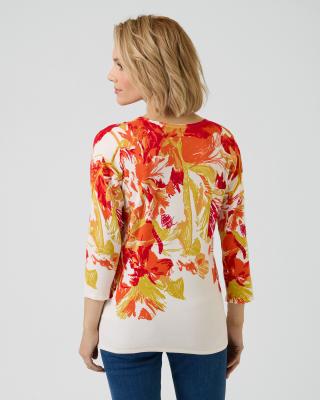 Pullover mit abstraktem Blumenmotiv