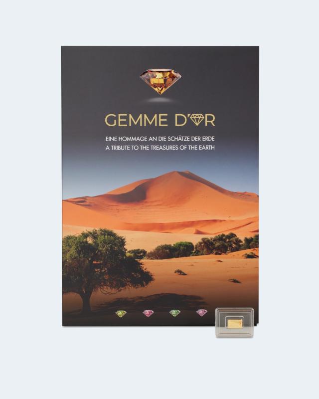 Goldbarren Gemme d'or Mandarin-Granat mit Album