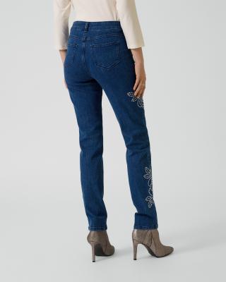 Jeans mit Hot-Fix-Rosen-Deko