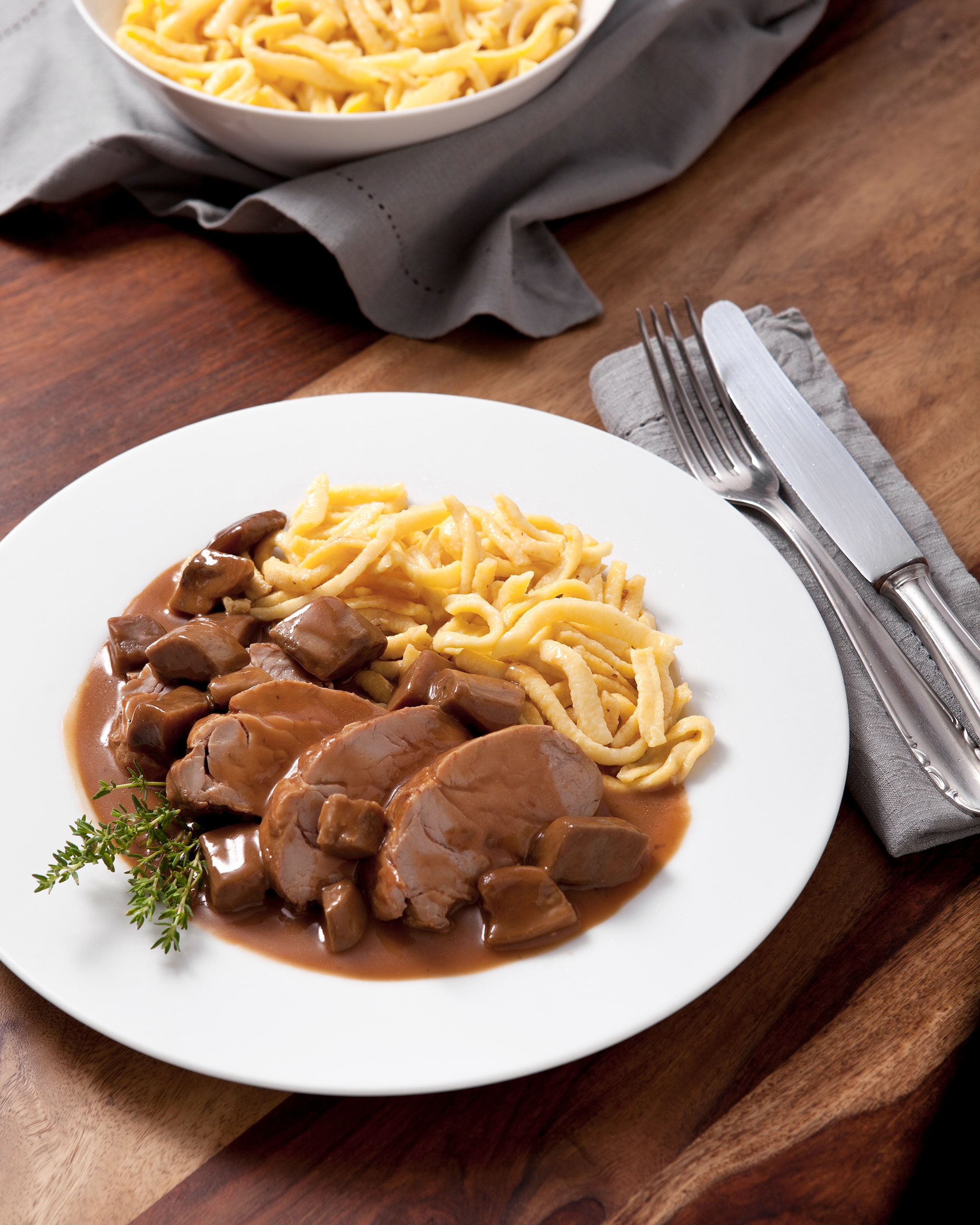 Produktabbildung für Schweinefilet in Steinpilzsoße