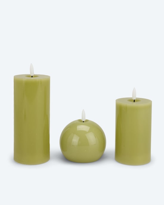 Produktabbildung für LED-Kerzen "Glossy", 3er Set