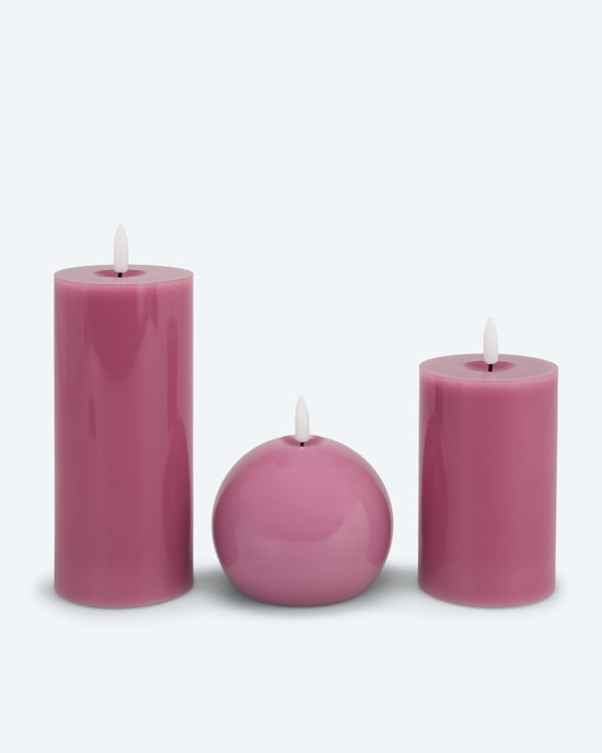 Produktabbildung für LED-Kerzen "Glossy", 3er Set