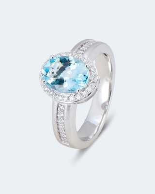 Produktabbildung 1 für Ring mit Aquamarin in Santa Maria Farbe & Brillanten