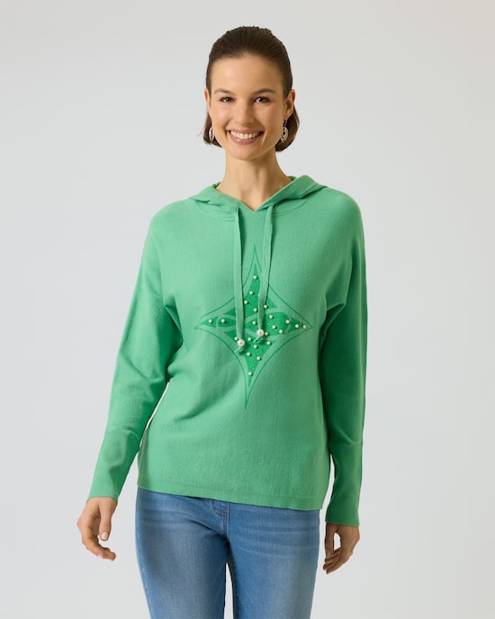 Produktabbildung für Kapuzenpullover mit Logo-Applikation