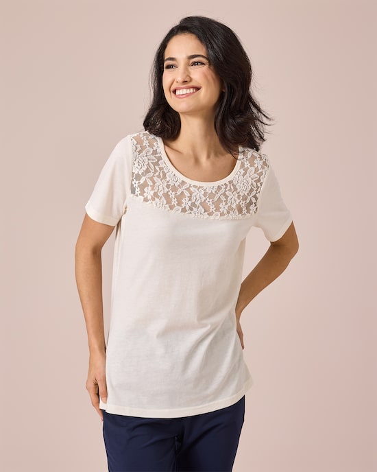 Produktabbildung für Shirt mit Spitze