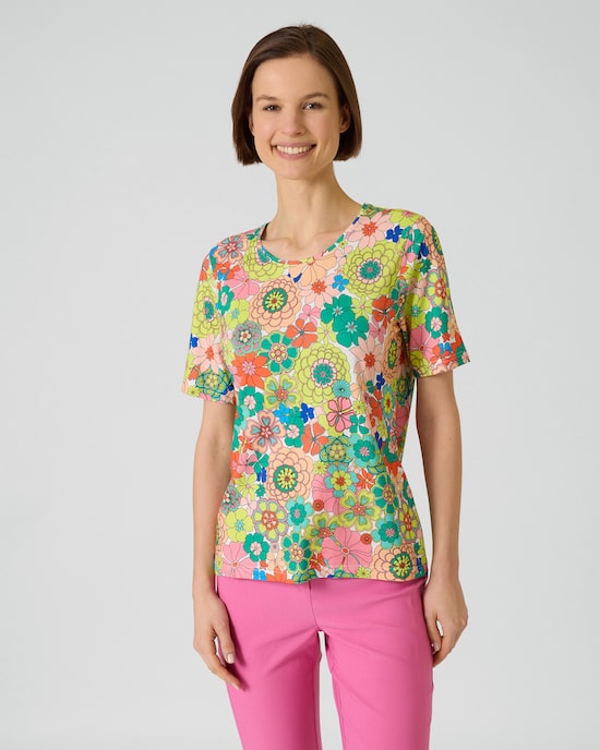 Produktabbildung für Shirt mit Sommerblumen-Print