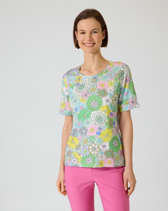 Produktabbildung für Shirt mit Sommerblumen-Print