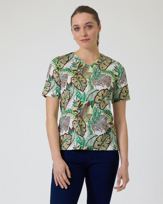 Produktabbildung für Shirt mit Blätter-Print
