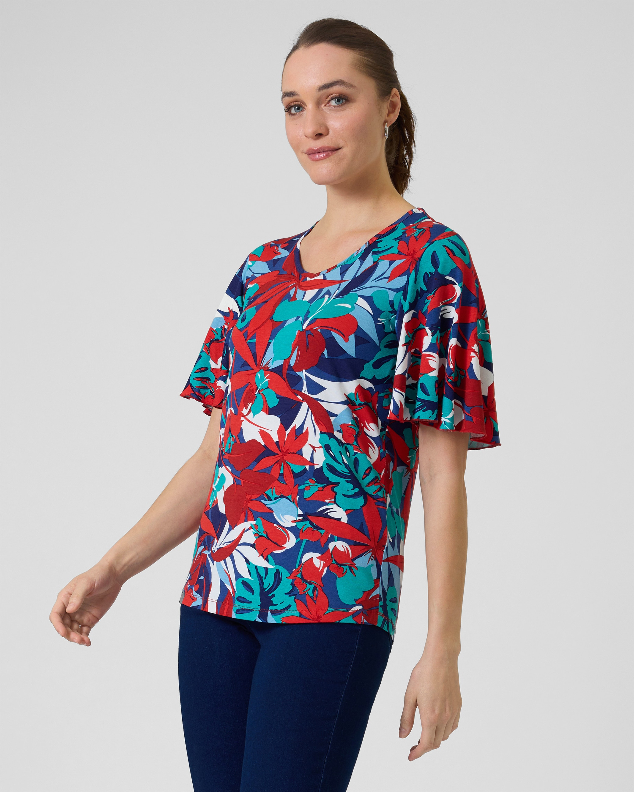 Produktabbildung für Shirt mit Flower-Druck