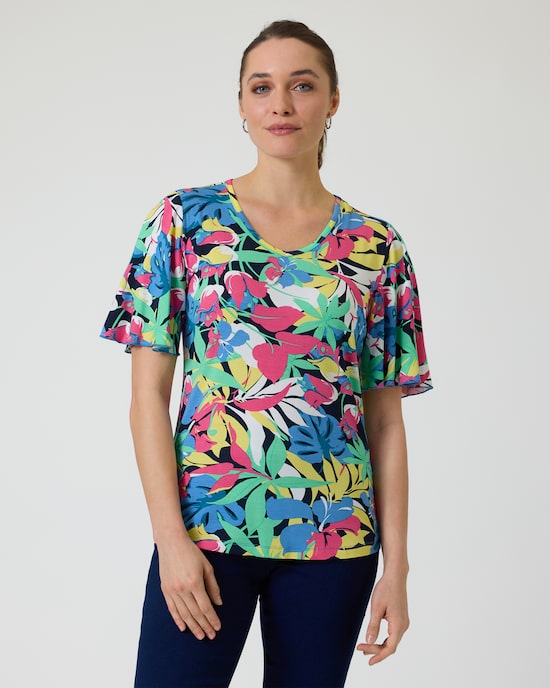 Produktabbildung für Shirt mit Flower-Druck