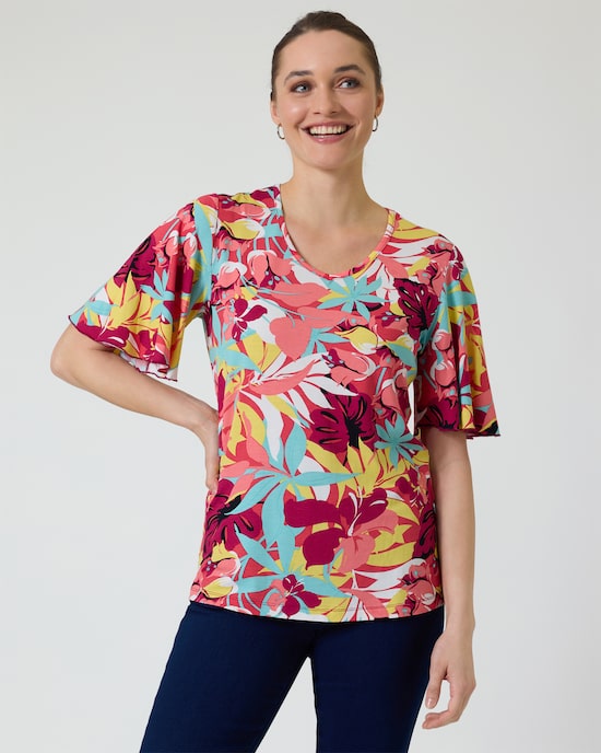 Produktabbildung für Shirt mit Flower-Druck