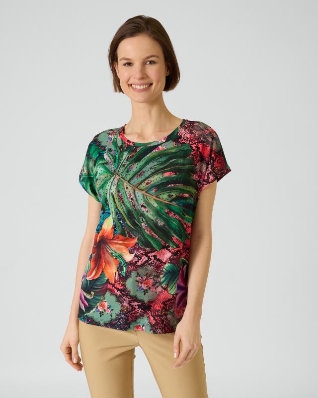 Shirt mit Tropical-Snake-Print