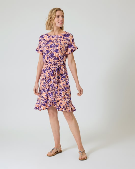 Produktabbildung für Jerseykleid mit Blumendruck