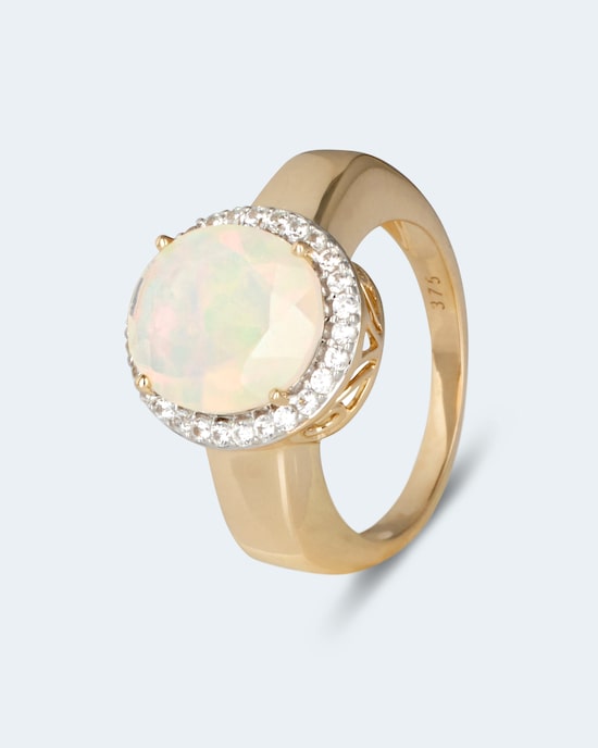 Produktabbildung für Ring mit Äthiopischem Opal & Zirkonen
