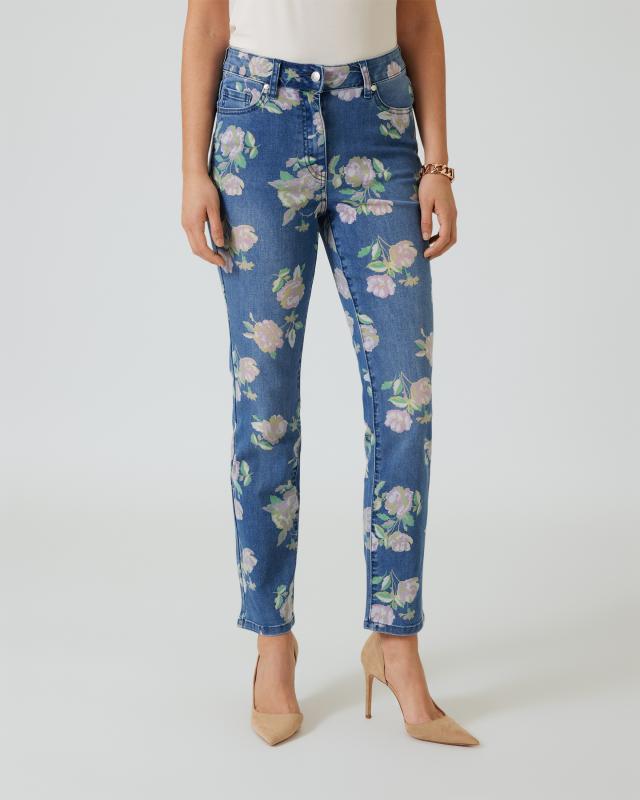 Jeans mit Blumendruck