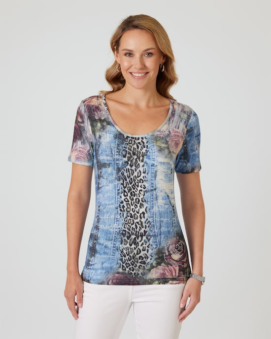 Produktabbildung für Shirt mit Fantasie-Druckmix