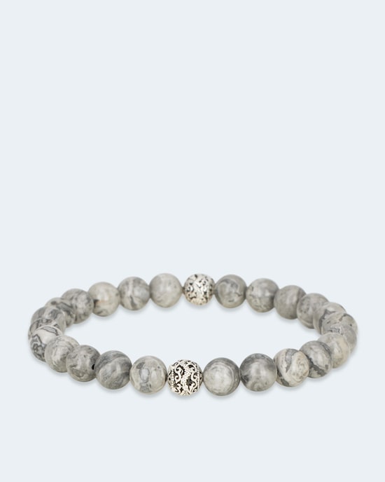 Produktabbildung für Edelstein-Armband mit Silber-Beads