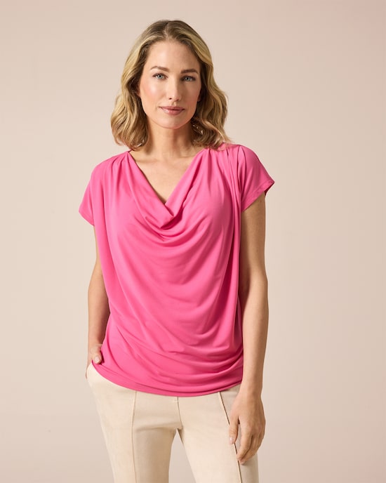Produktabbildung für Shirt mit Wasserfallausschnitt